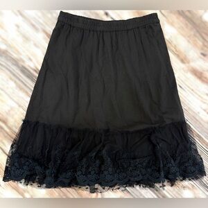 DOUBLE D RANCH || Embroidered Lace Dot Tulle Slip Skirt in Black - SZ XS